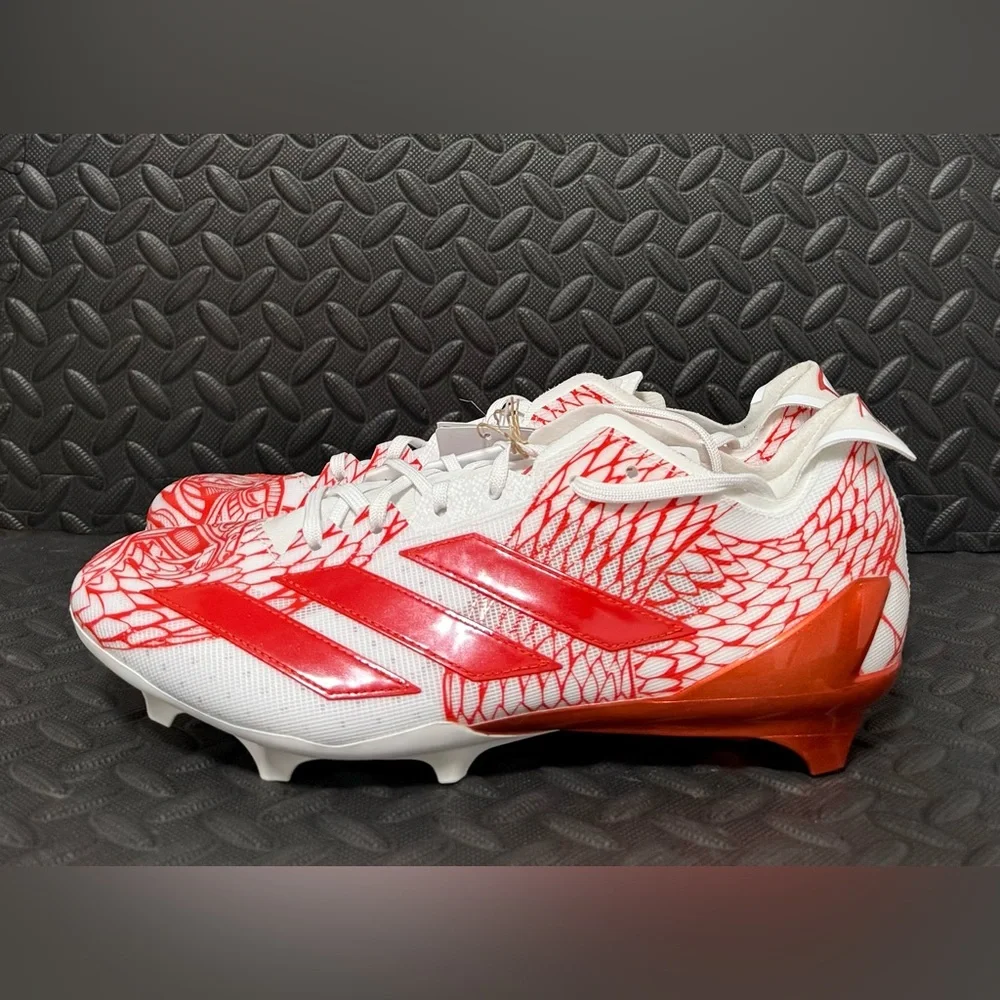 Adidas‎ ADIZERO Electric 2 Football Cleats White Orange Mens Size 12